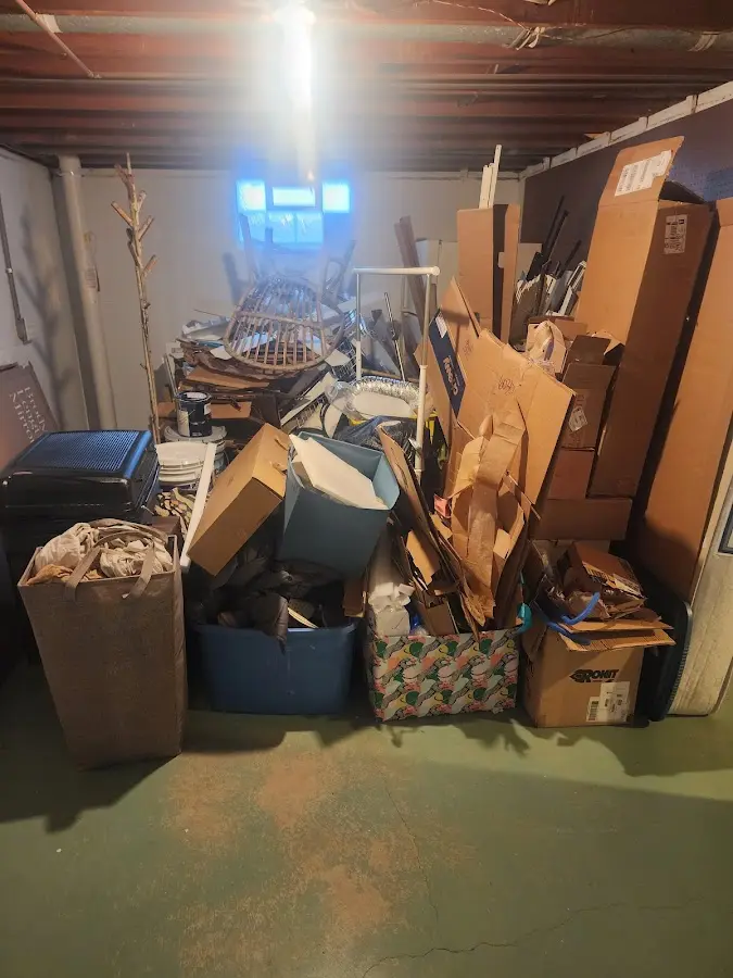 Roll-off dumpster container at job site for 4 Yard Dumpster Rental in Humboldt Hill